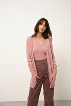 Cardigan Col V - Chelsea - Bois De Rose