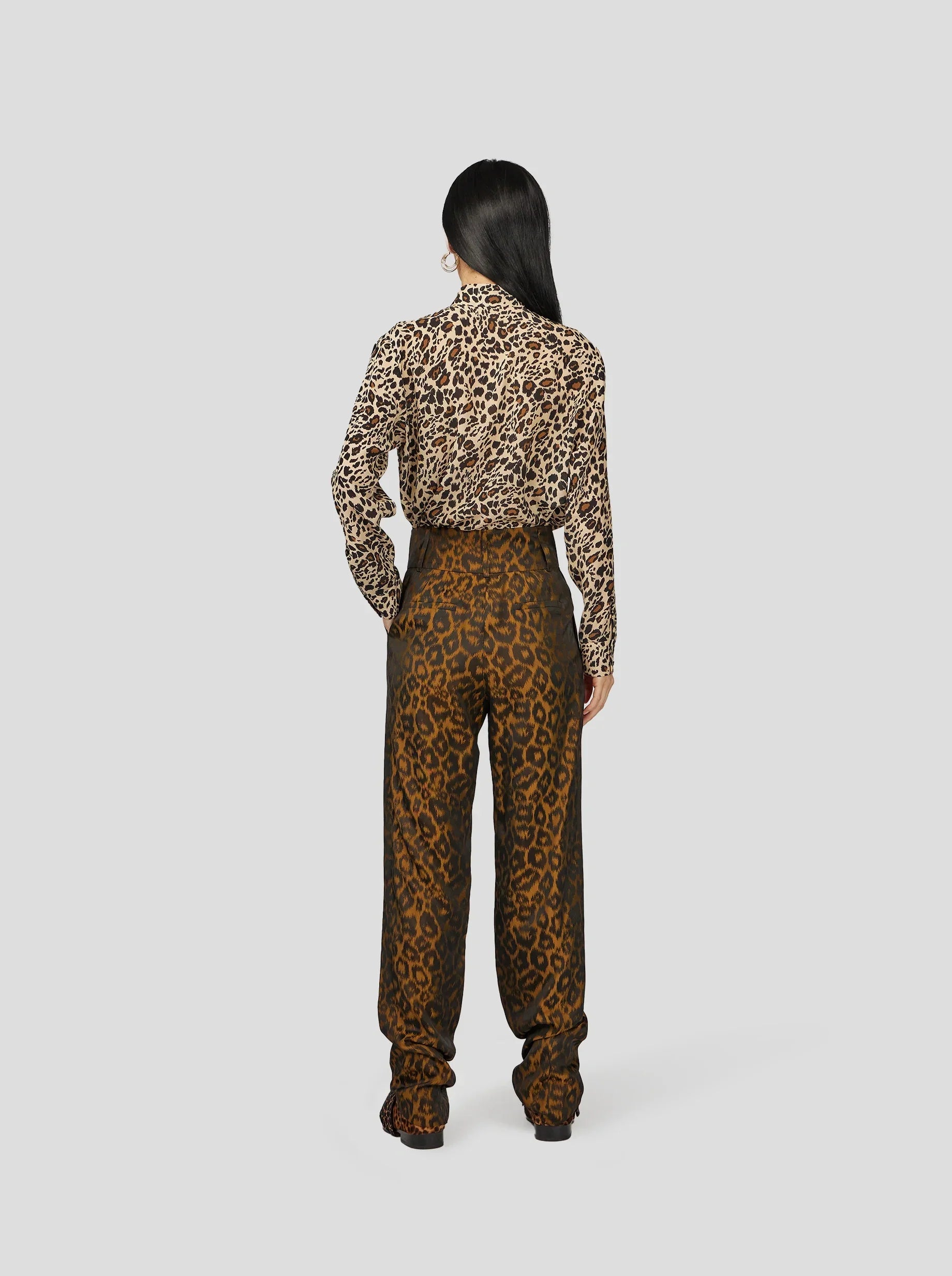Chemise Dori En Imprimé Léopard Soyeux