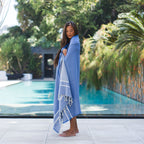 Fouta Chevrons - Bleu Océan