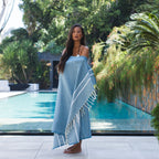 Fouta Chevrons - Bleu Canard