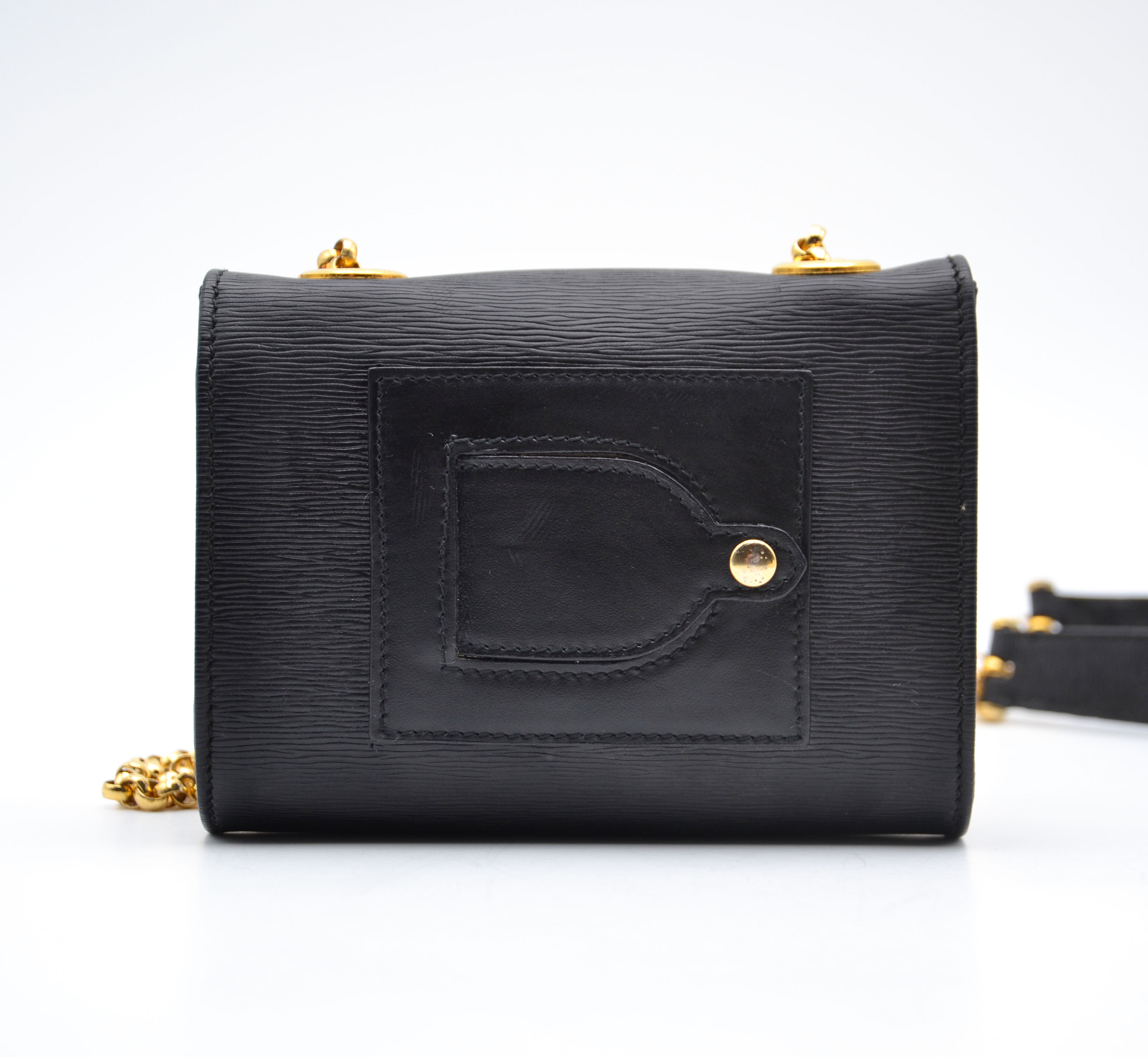 Mini Sac Chloé Noir Cuir Grainé Chaîne Dorée