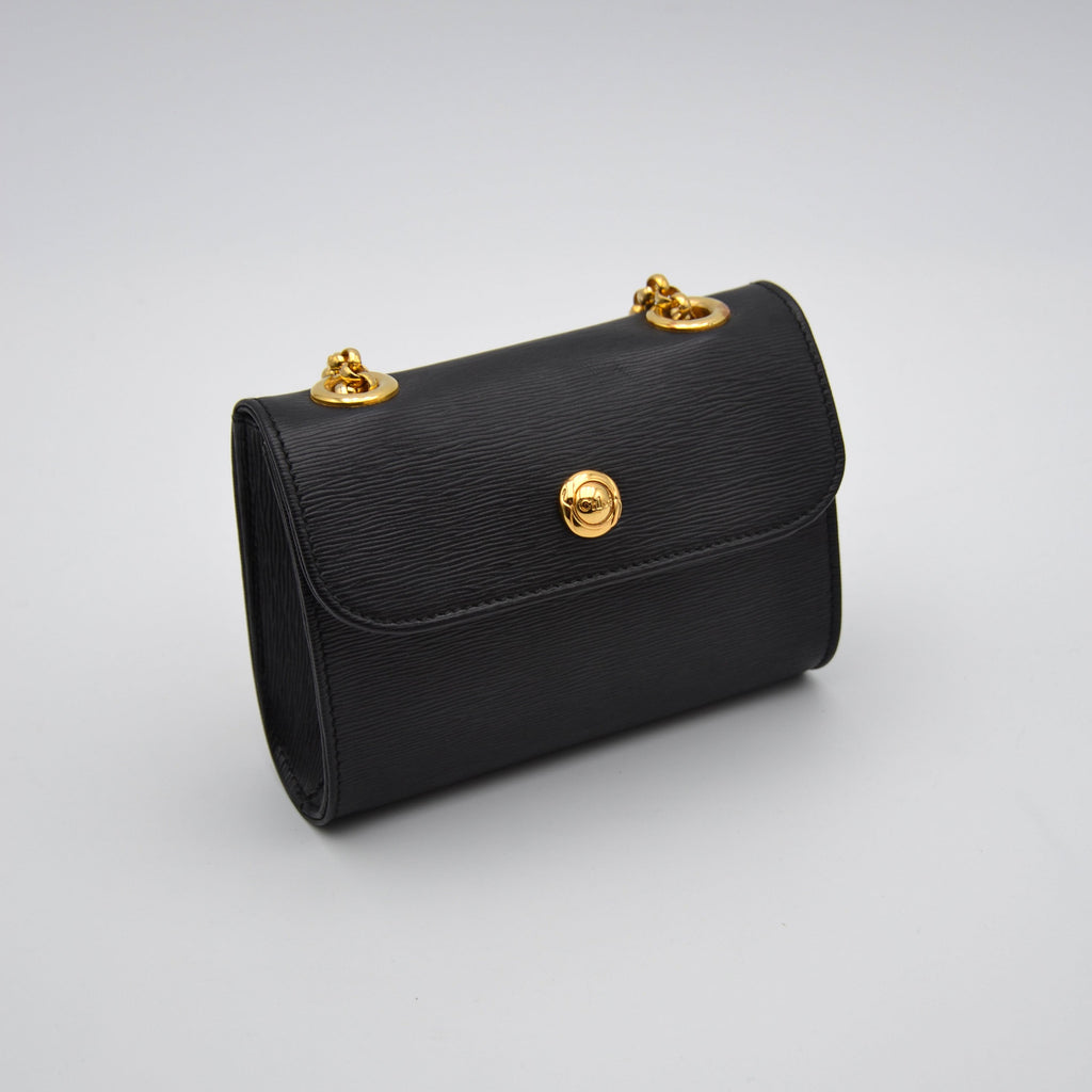 Mini Sac Chloé Noir Cuir Grainé Chaîne Dorée