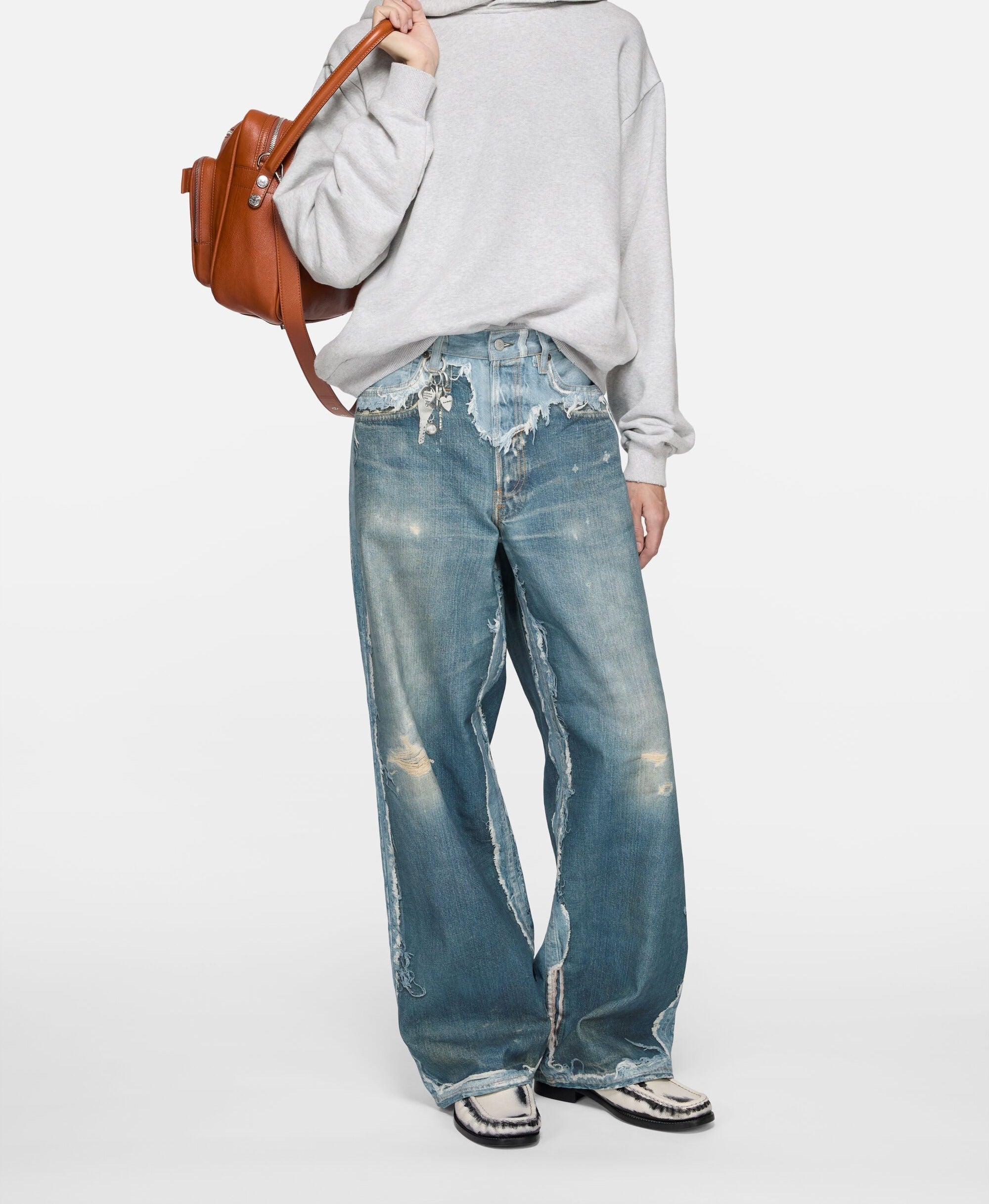 Acne Studios - Hoodie Fleece Logo – Gris Chiné