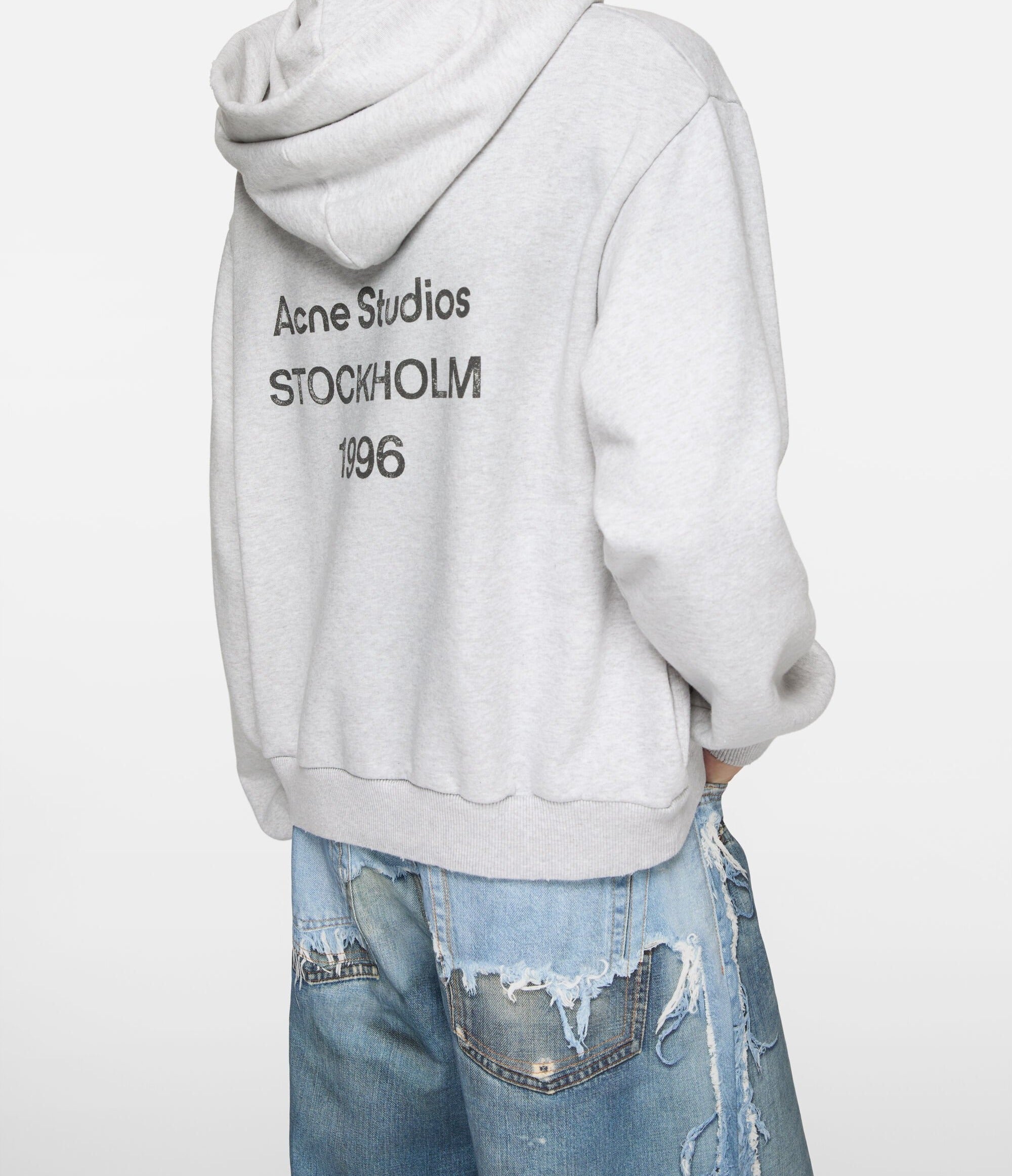 Acne Studios - Hoodie Fleece Logo – Gris Chiné