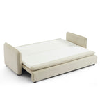 Cibola - Canapé Droit Convertible 3 Places - Velours Côtelé Beige