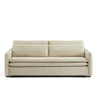 Cibola - Canapé Droit Convertible 3 Places - Velours Côtelé Beige