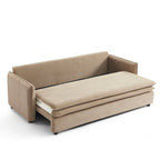 Cibola - Canapé Droit Convertible 3 Places - Velours Côtelé Taupe