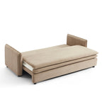 Cibola - Canapé Droit Convertible 3 Places - Velours Côtelé Taupe