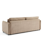Cibola - Canapé Droit Convertible 3 Places - Velours Côtelé Taupe