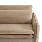 Cibola - Canapé Droit Convertible 3 Places - Velours Côtelé Taupe