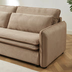 Cibola - Canapé Droit Convertible 3 Places - Velours Côtelé Taupe