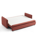 Cibola - Canapé Droit Convertible 3 Places - Velours Côtelé Terracotta