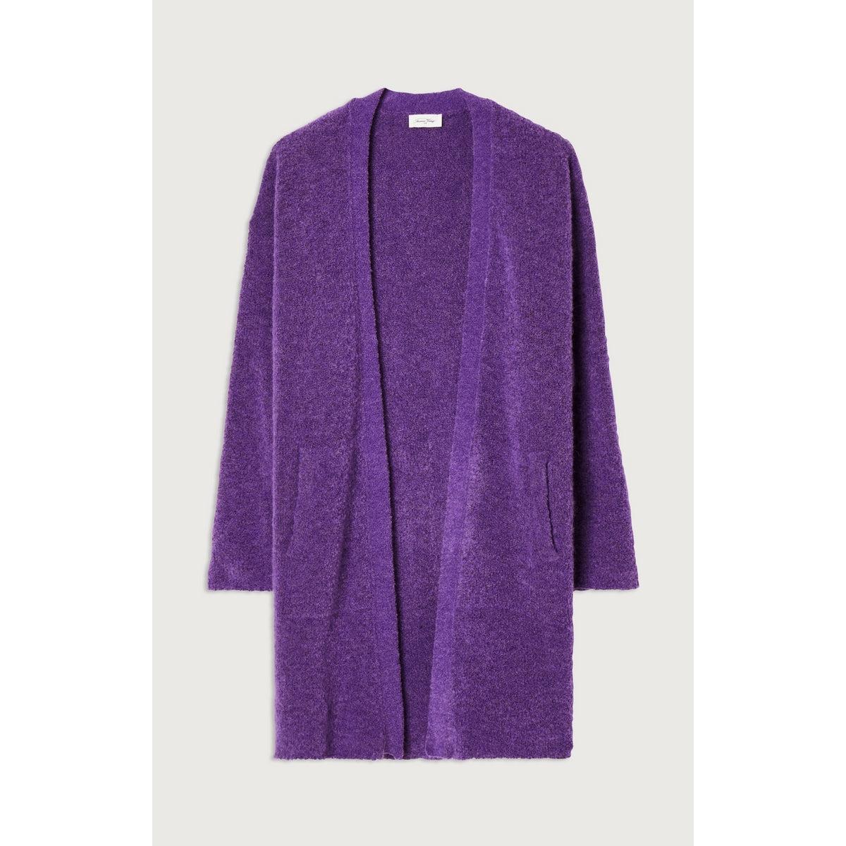 Gilet Mi-Long Manches Longues - Violet - Femme