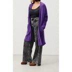 Gilet Mi-Long Manches Longues - Violet - Femme