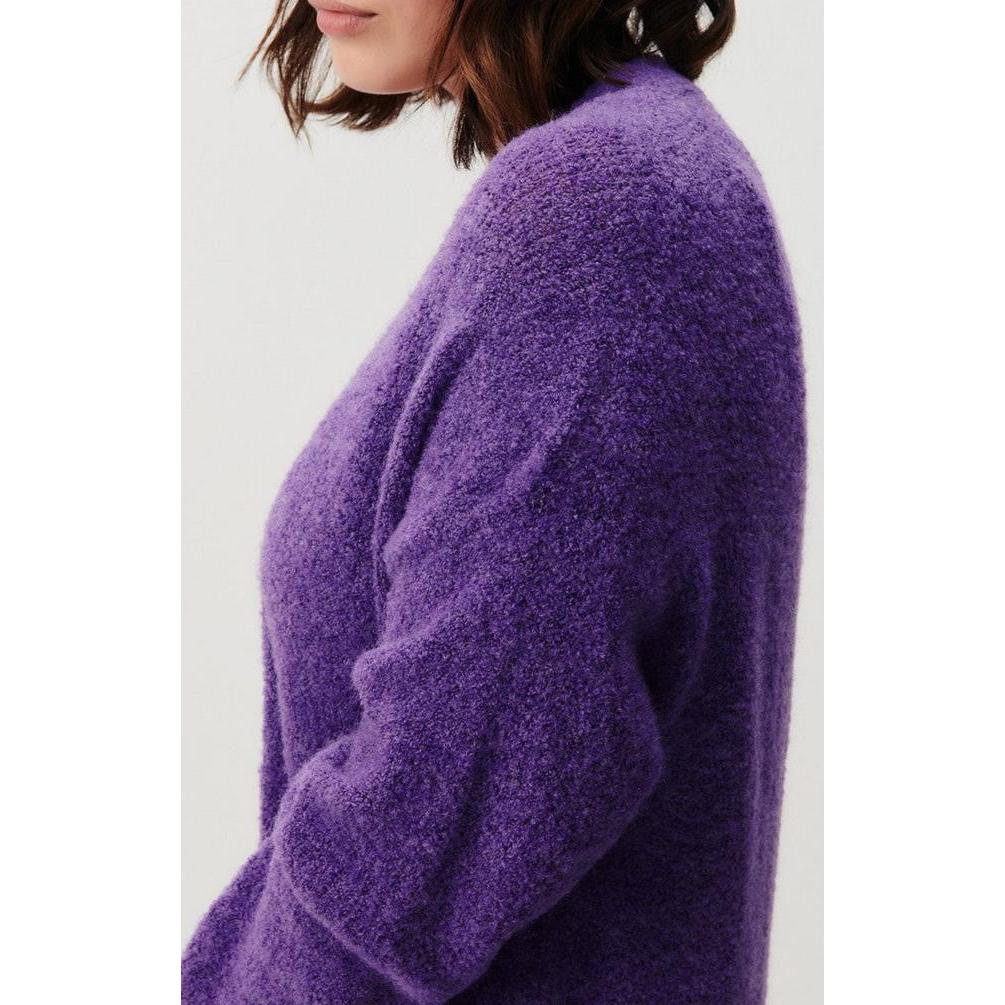 Gilet Mi-Long Manches Longues - Violet - Femme