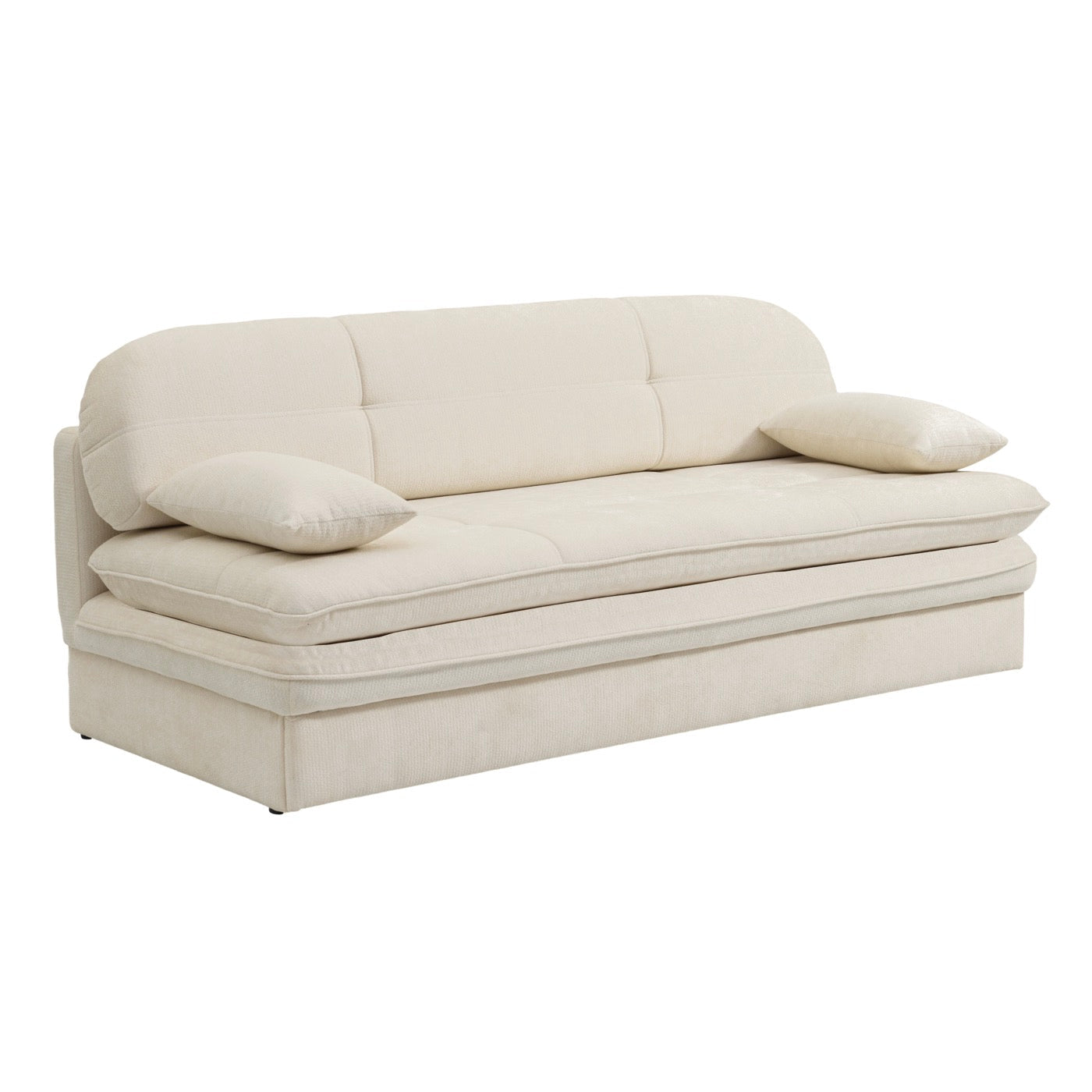 Cila - Banquette Convertible 3 Places - Tissu Beige
