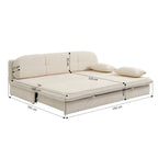 Cila - Banquette Convertible 3 Places - Tissu Beige