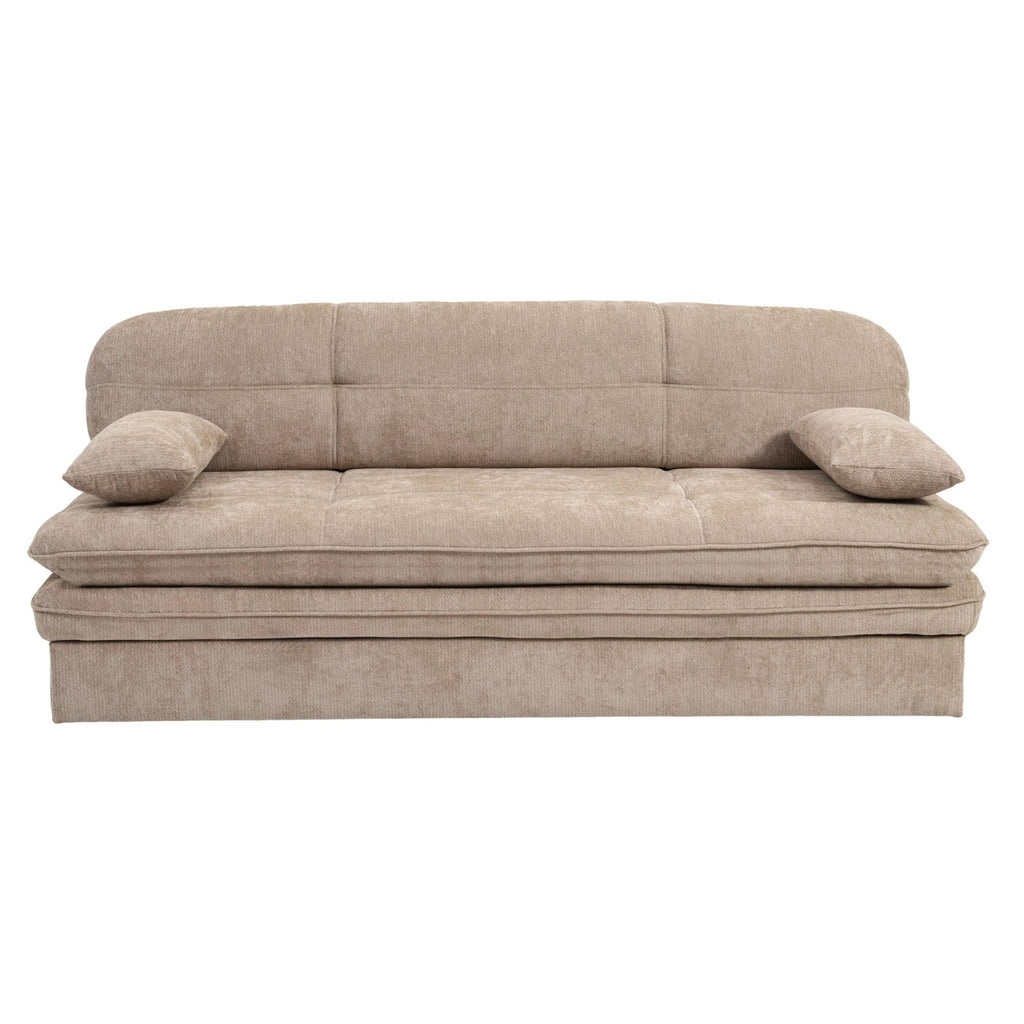 Cila - Banquette Convertible 3 Places - Tissu Marron