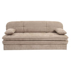 Cila - Banquette Convertible 3 Places - Tissu Marron