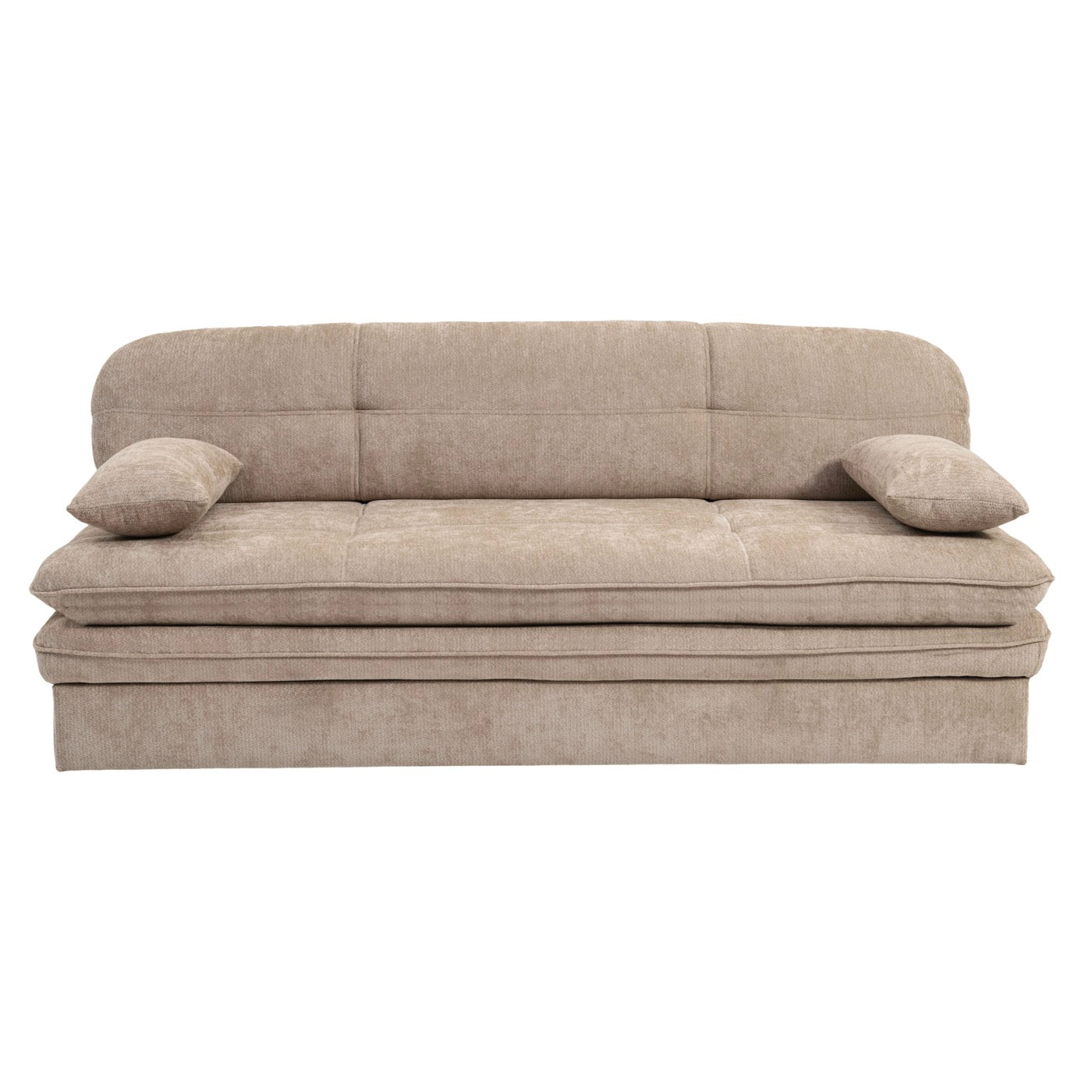 Cila - Banquette Convertible 3 Places - Tissu Marron