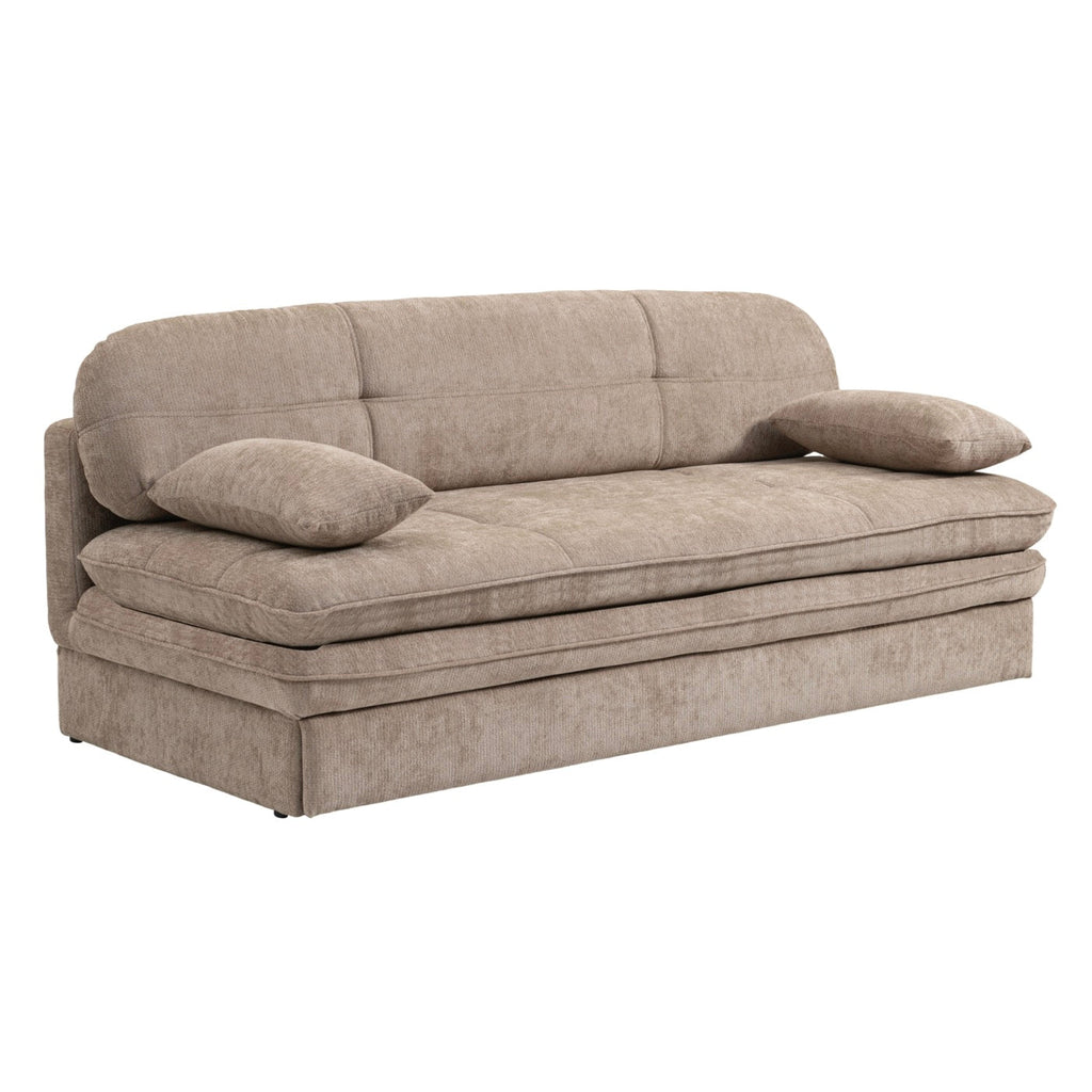 Cila - Banquette Convertible 3 Places - Tissu Marron