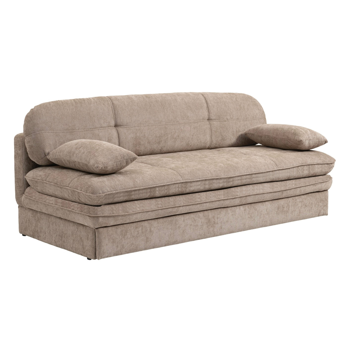 Cila - Banquette Convertible 3 Places - Tissu Marron