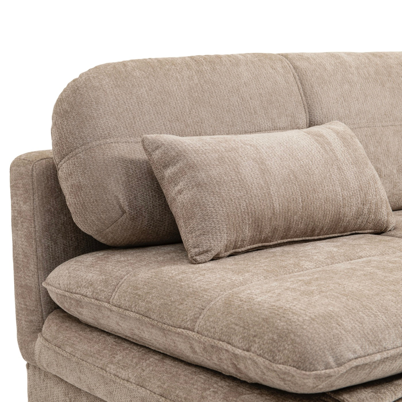 Cila - Banquette Convertible 3 Places - Tissu Marron