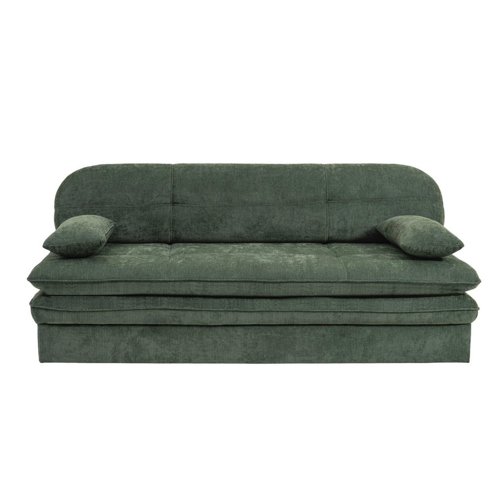 Cila - Banquette Convertible 3 Places - Tissu Vert