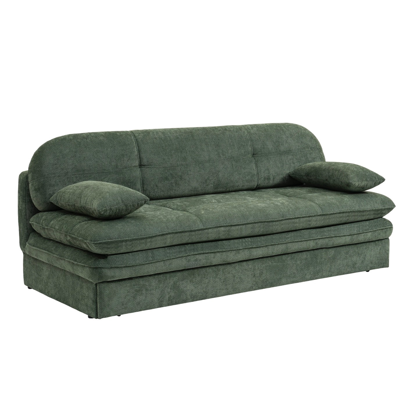 Cila - Banquette Convertible 3 Places - Tissu Vert