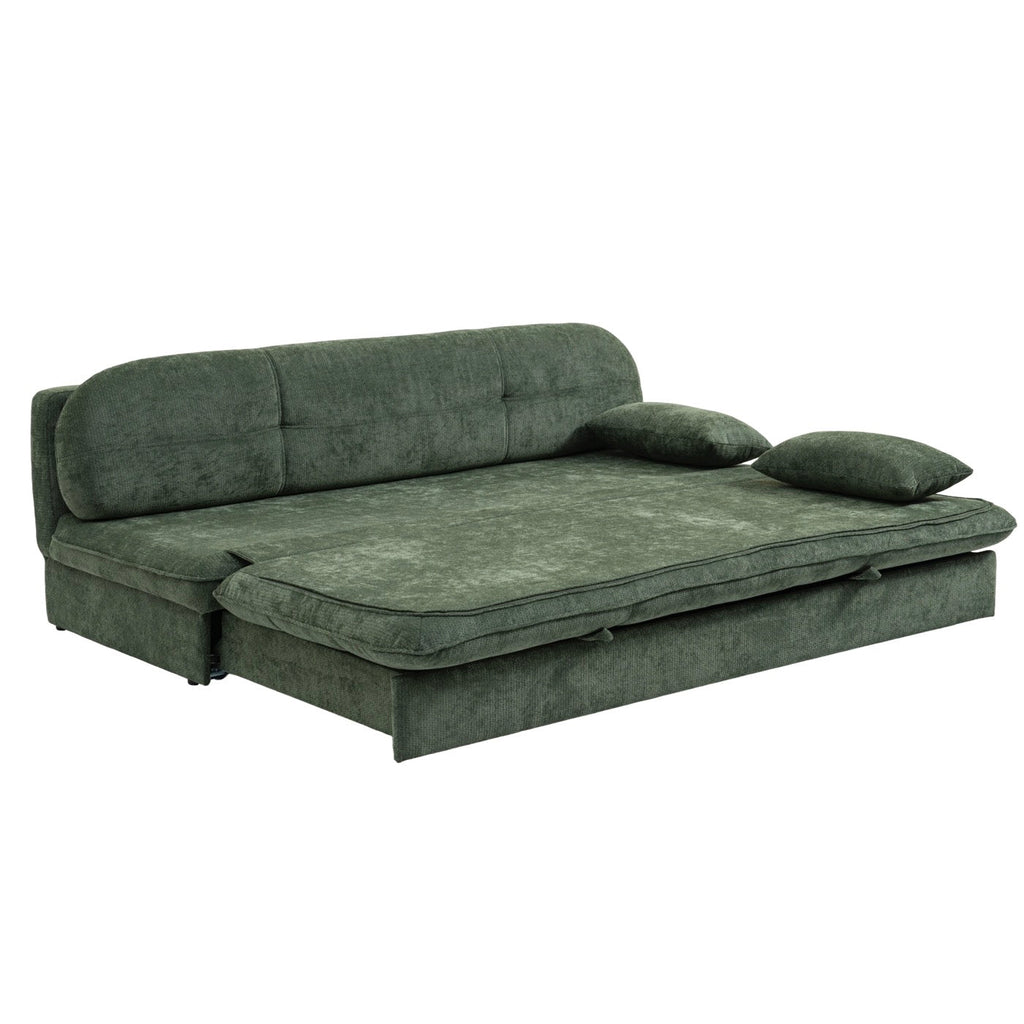 Cila - Banquette Convertible 3 Places - Tissu Vert