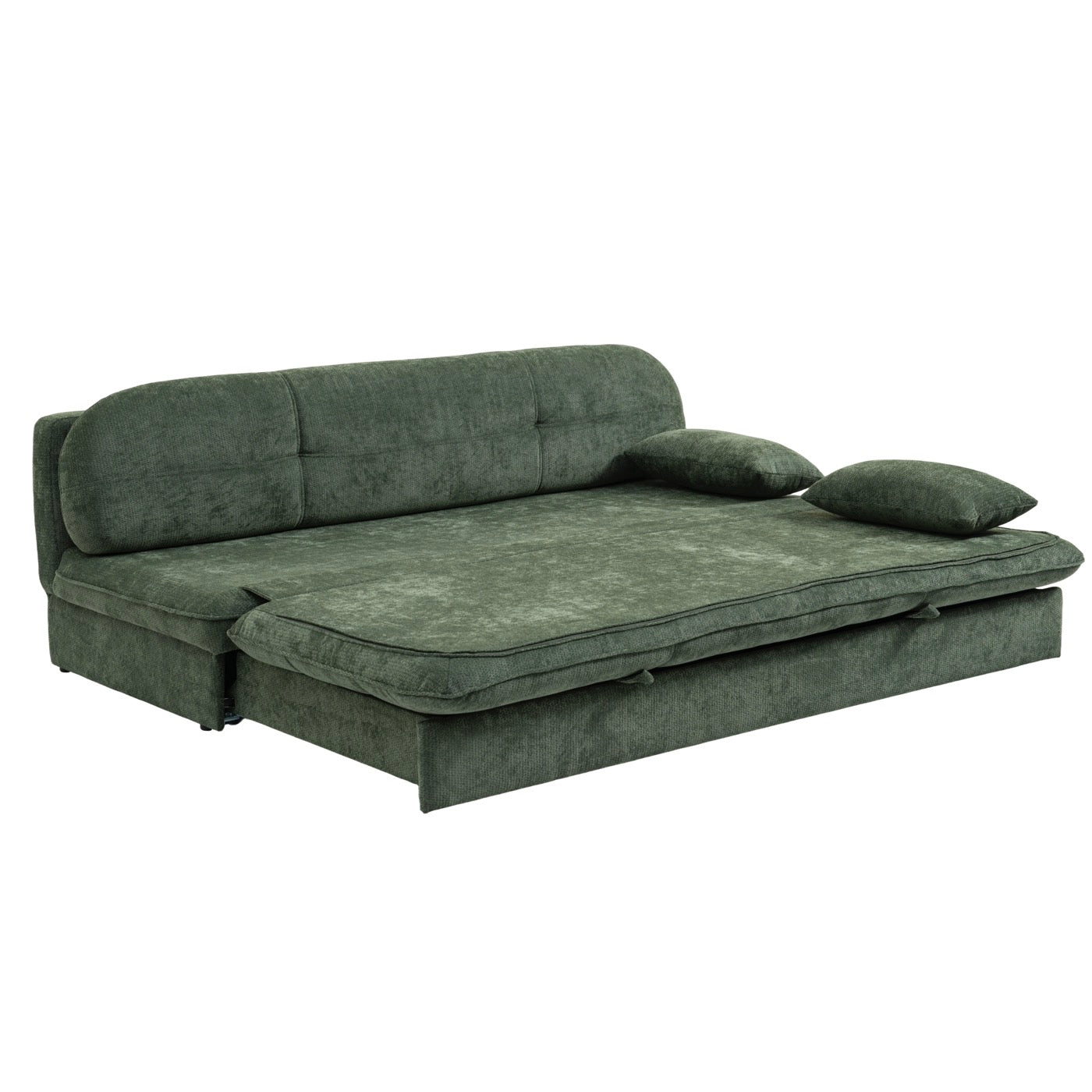 Cila - Banquette Convertible 3 Places - Tissu Vert