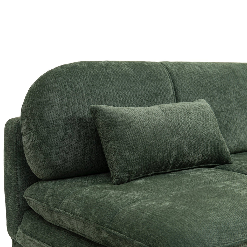 Cila - Banquette Convertible 3 Places - Tissu Vert