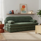 Cila - Banquette Convertible 3 Places - Tissu Vert