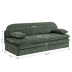 Cila - Banquette Convertible 3 Places - Tissu Vert