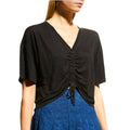 T-Shirt Cinched Front - Noir
