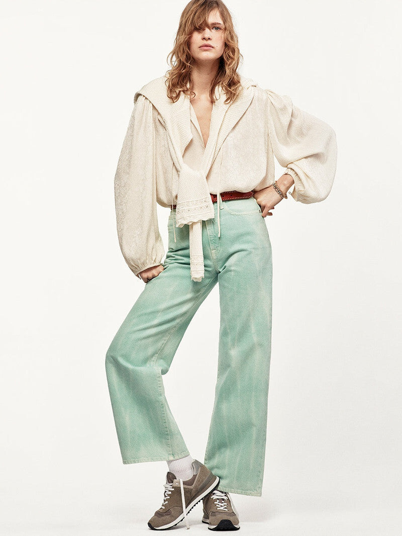 Blouse Cinched Sleeve Popover - Cream