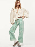 Blouse Cinched Sleeve Popover - Cream