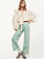 Blouse Cinched Sleeve Popover - Cream