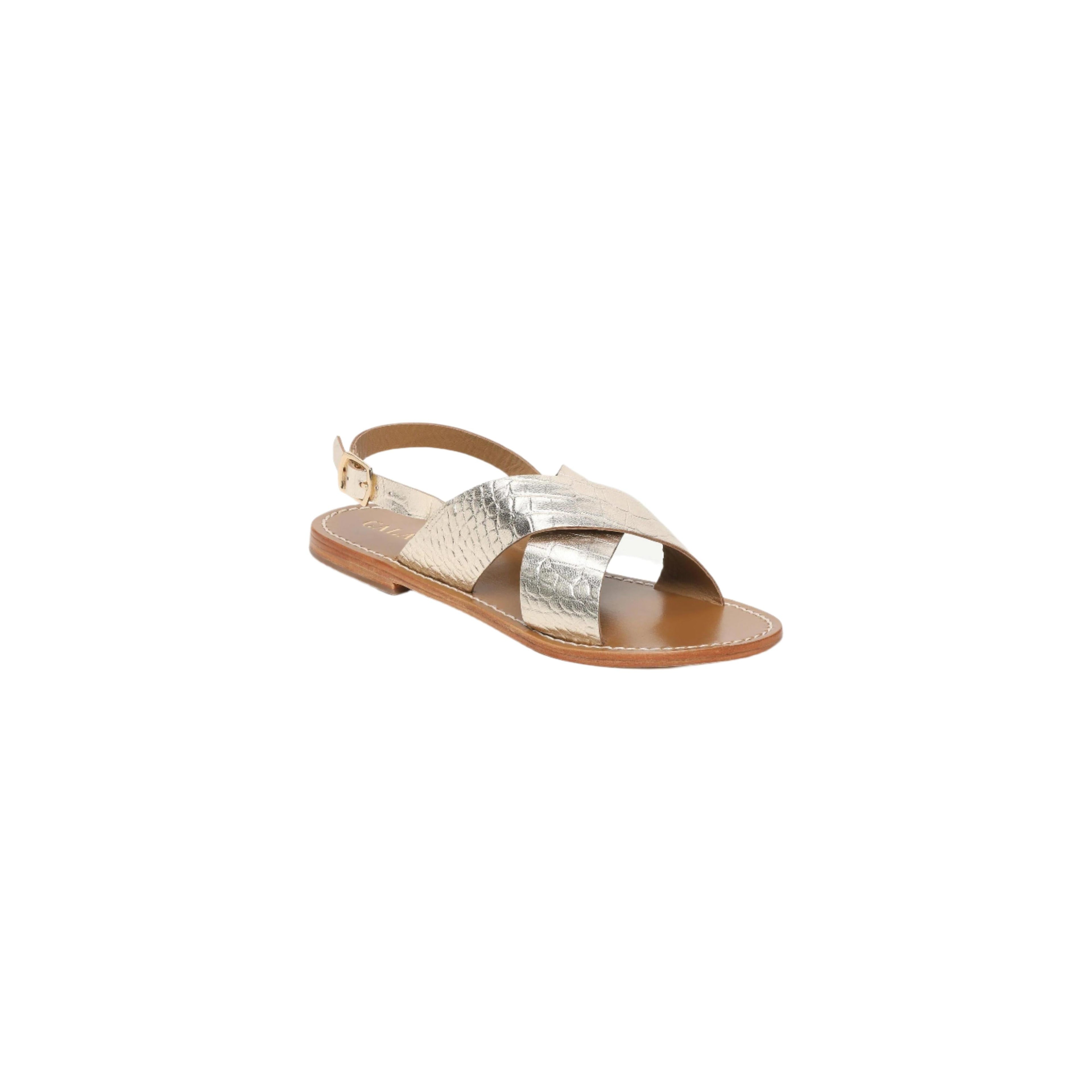 Sandales Funes - Light Gold Croco