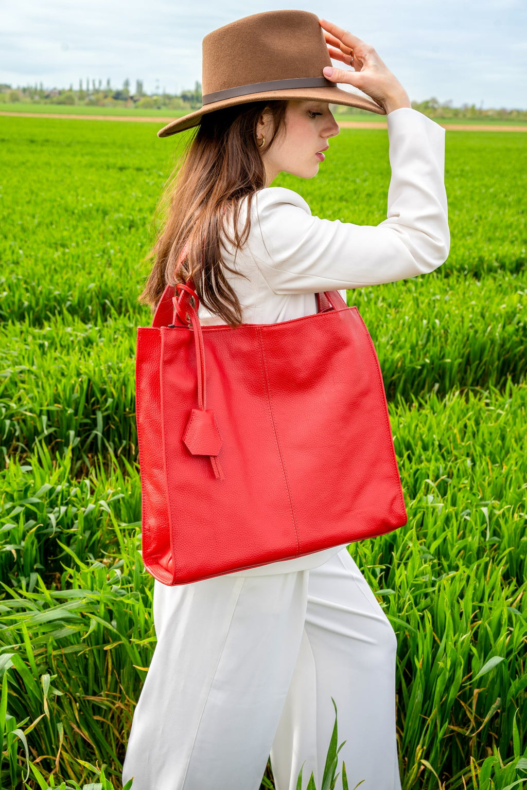 Sac A Main Agathe - Rouge Cerise