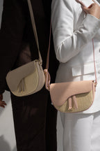 Sac À Bandoulière Kena Rafia - Rose Clair
