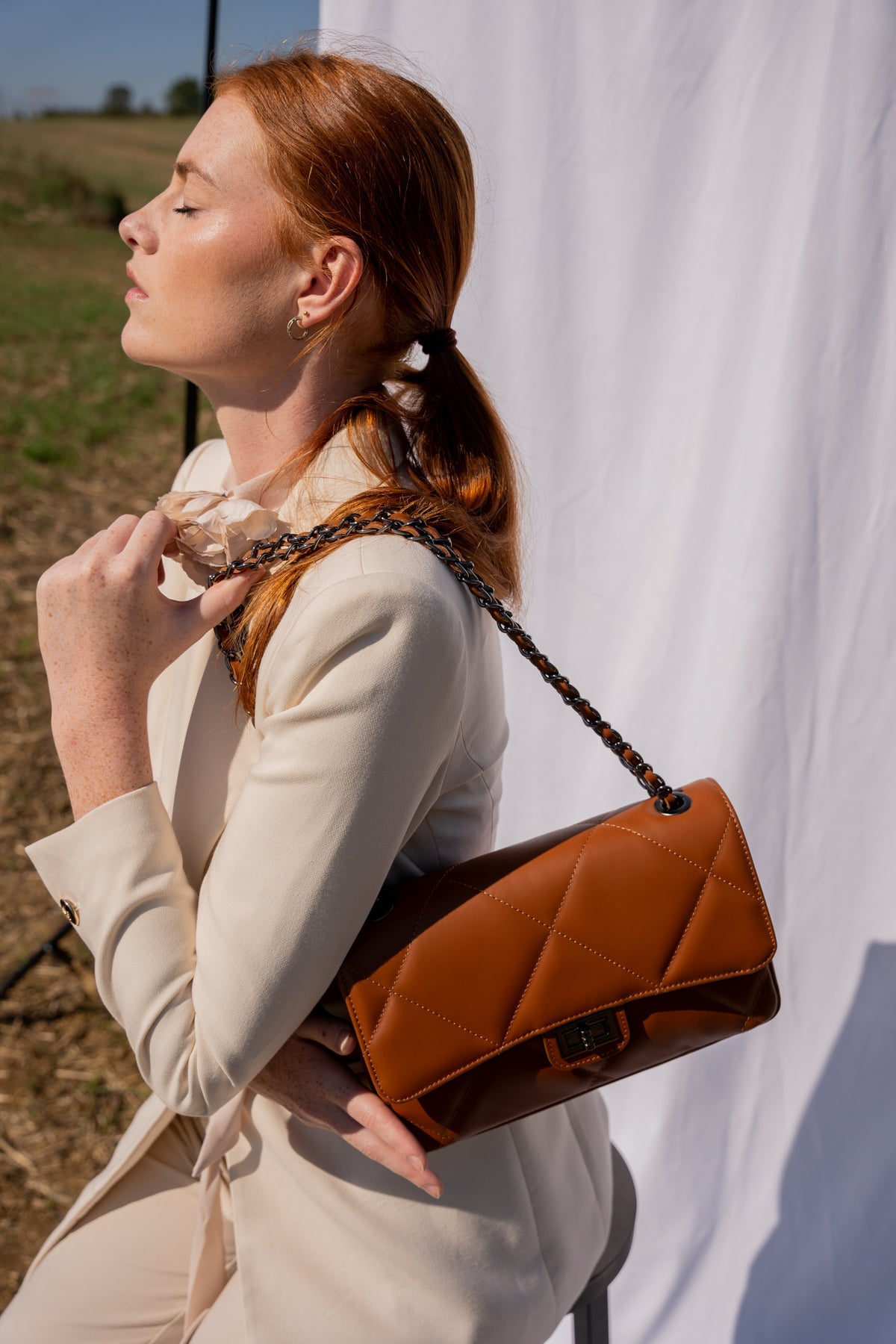 Sac À Bandoulière Lena - Camel