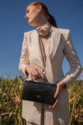 Sac À Bandoulière Stacy Croco - Noir