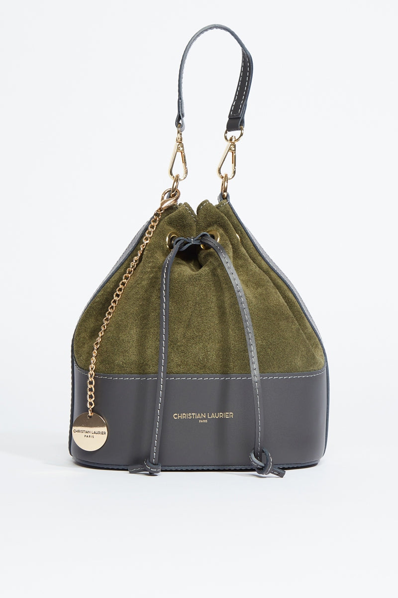 Sac Seau Katy - Vert Olive Et Gris Anthracite