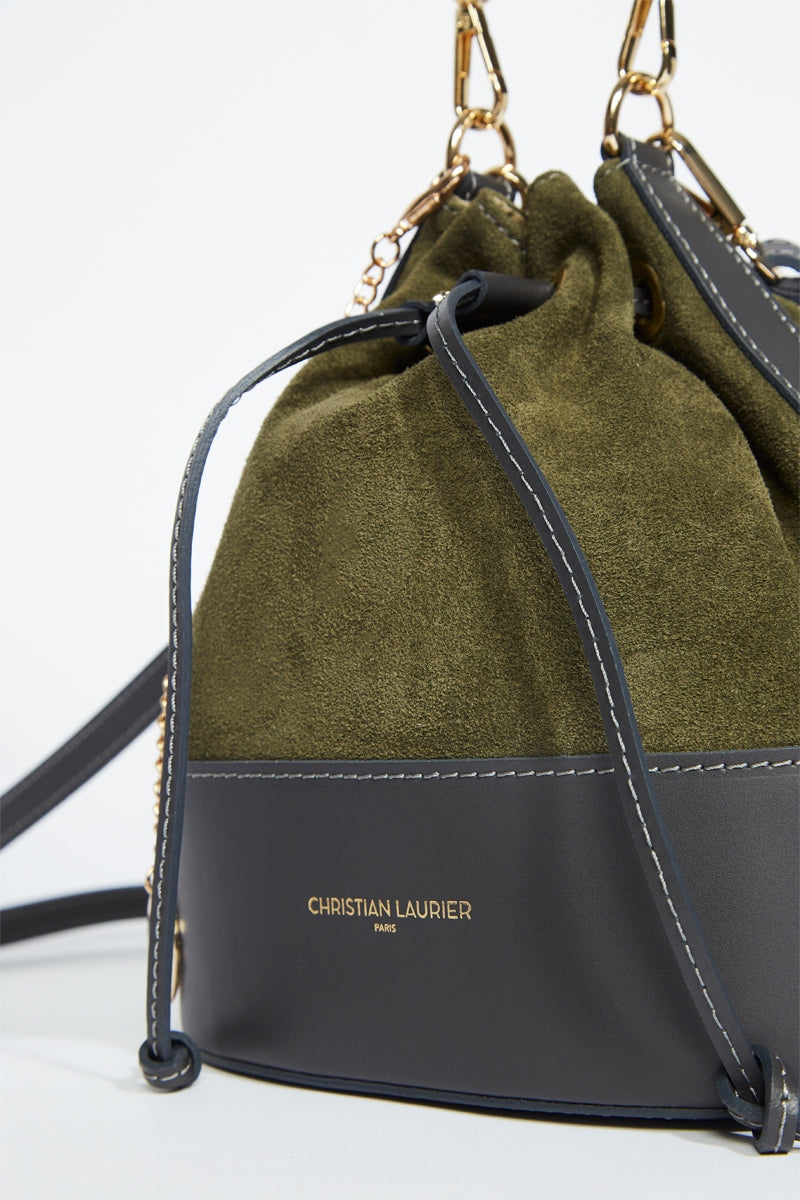 Sac Seau Katy - Vert Olive Et Gris Anthracite