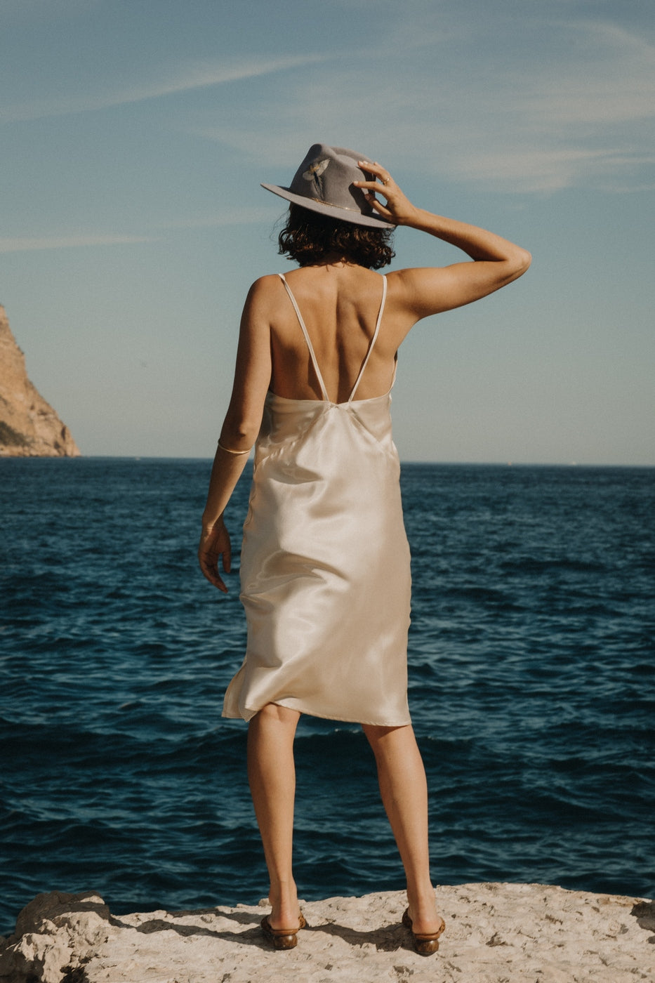 Robe Satin Claire - Champagne