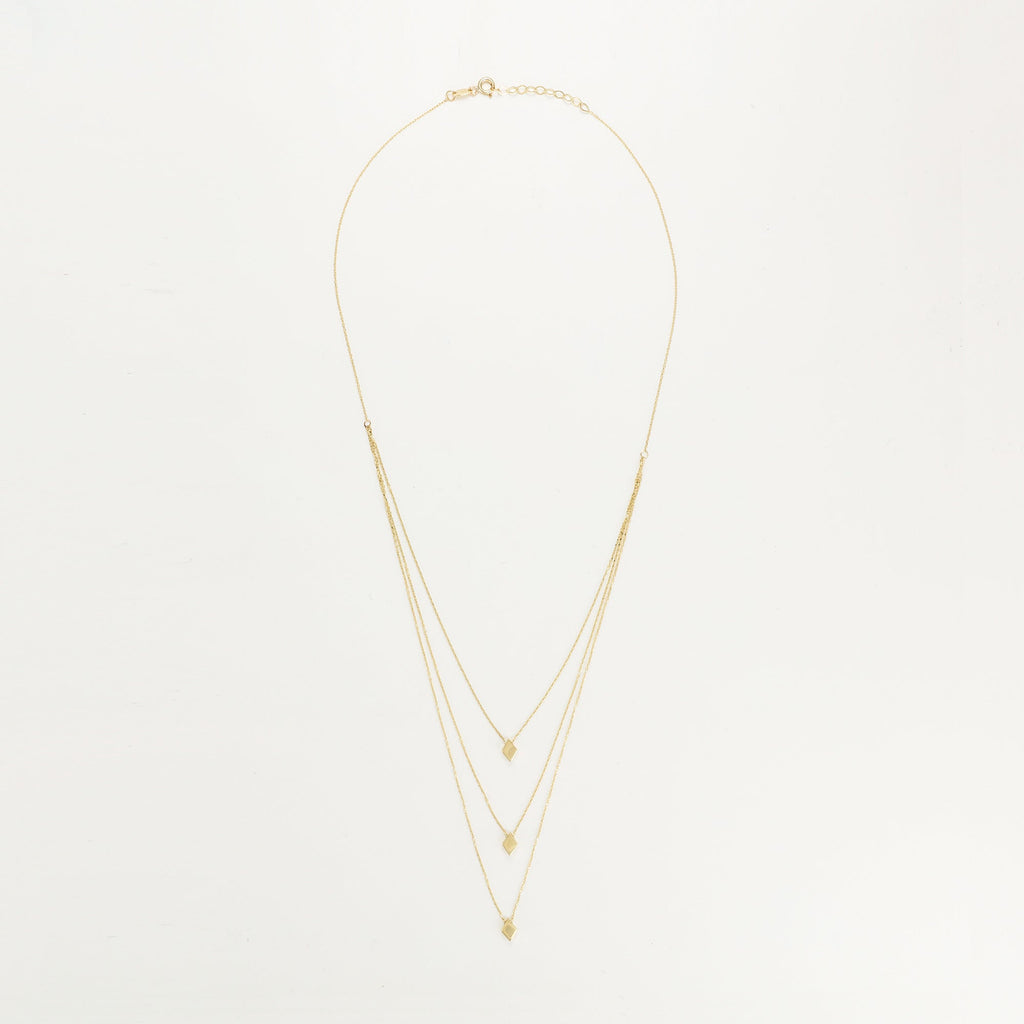 Collier Multi Rangs "Losange"  Or Jaune 375/1000