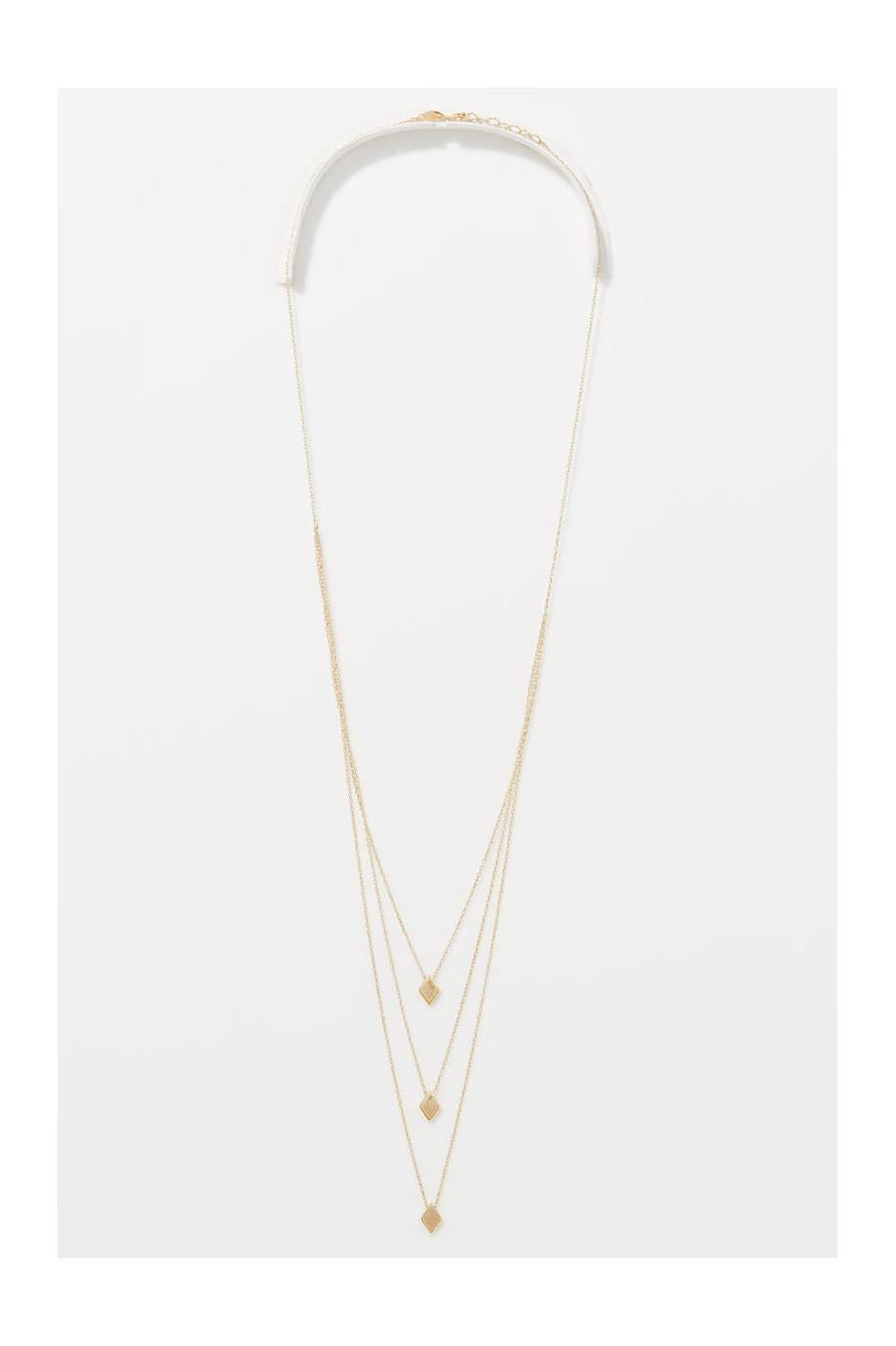 Collier Multi Rangs "Losange"  Or Jaune 375/1000
