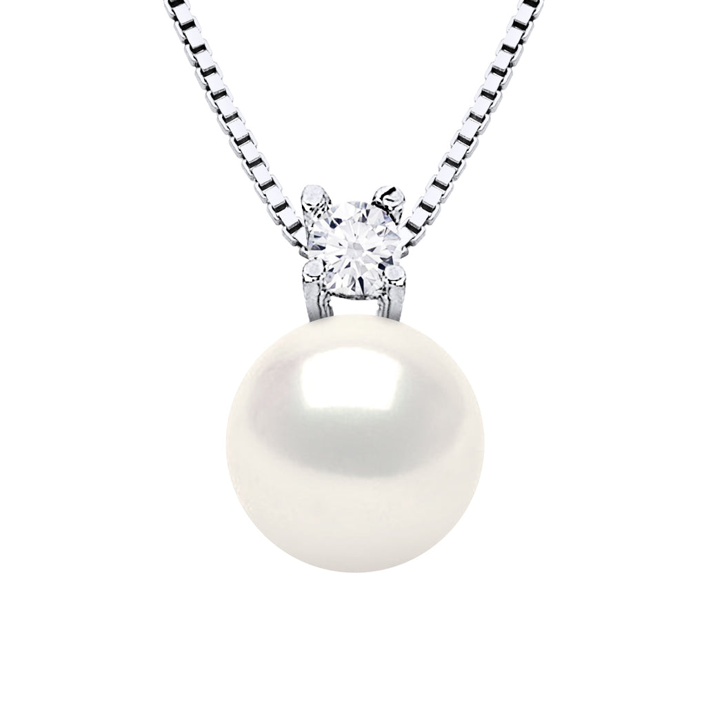 Collier Joaillerie Perle Ronde 8-9 Mm - Plusieurs Coloris - Argent 925 - Monte Carlo
