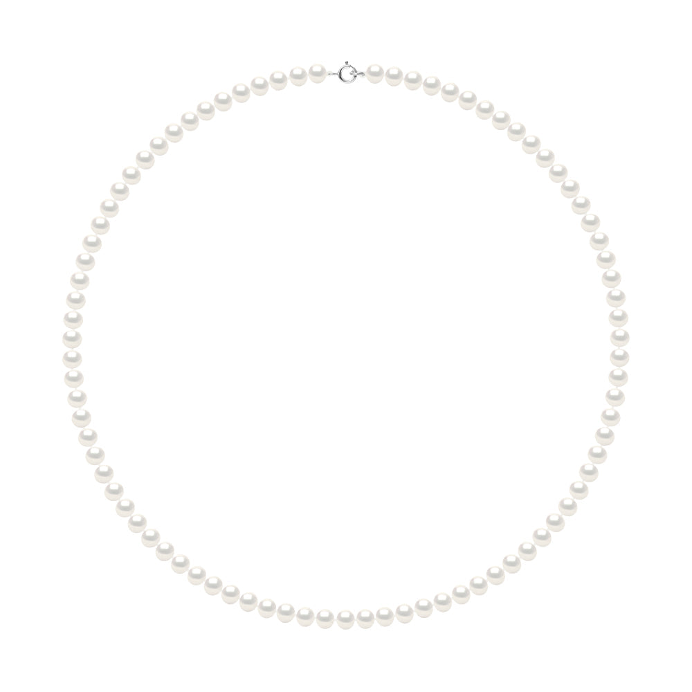 Collier Rang De Perles 5-6 Mm - 42 Cm - Fermoir Anneau Ressort - Clermont